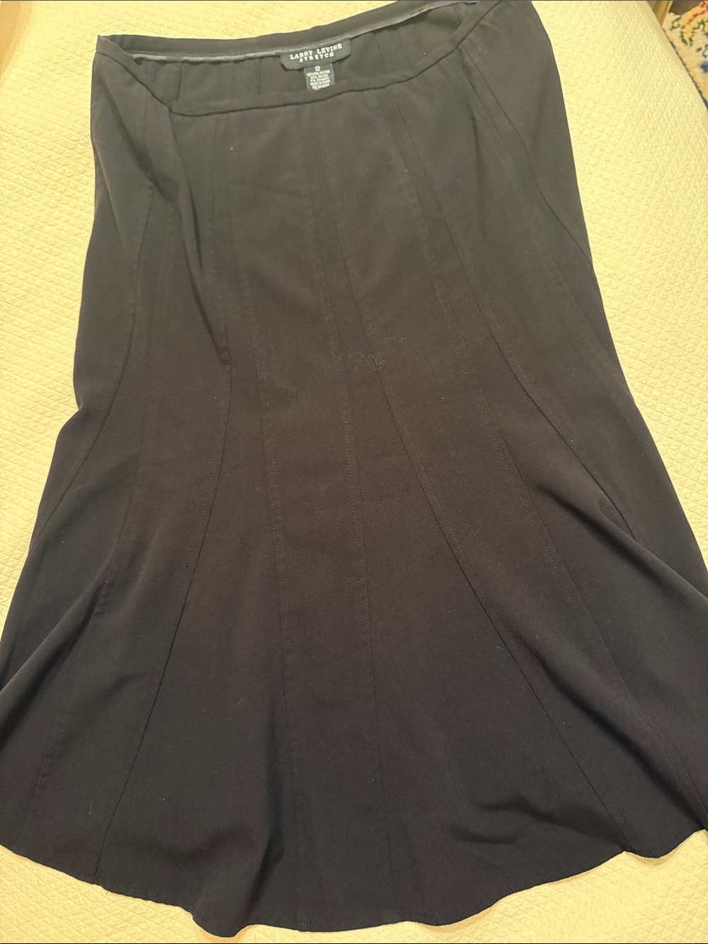Larry Levine Black Maxi skirt with Flared Panels